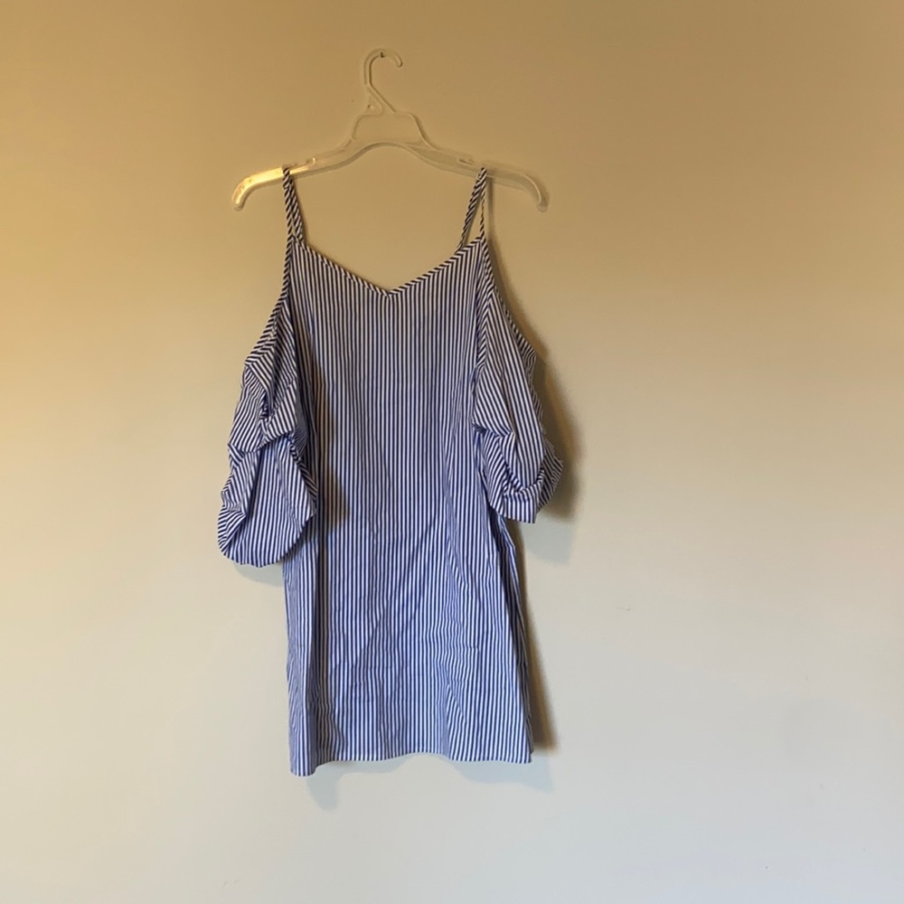 Stripped blue and white dress